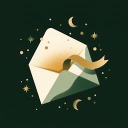 Illustration of a glowing envelope with a book emerging from it